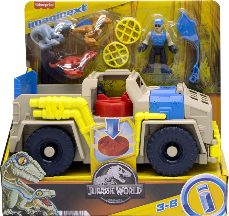 Imaginext Jurassic World Track & Transport Dino Truck Vehicle & Figure Set, 8 Pieces