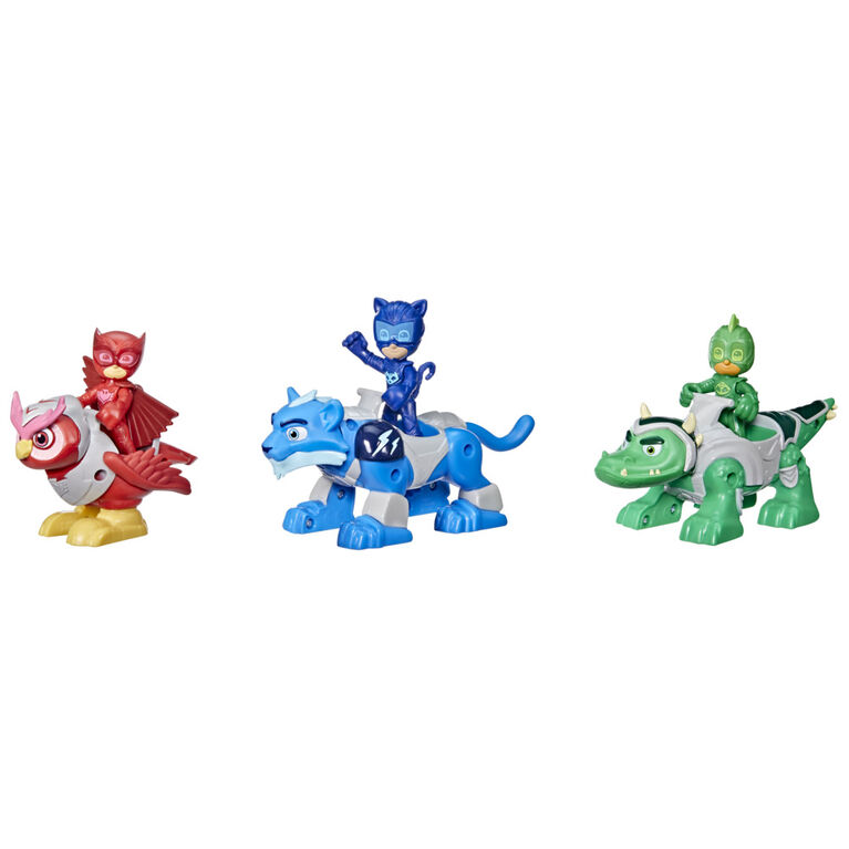 PJ Masks Animal Power Hero Animal Trio Preschool Toy, Figure and Vehicle Set