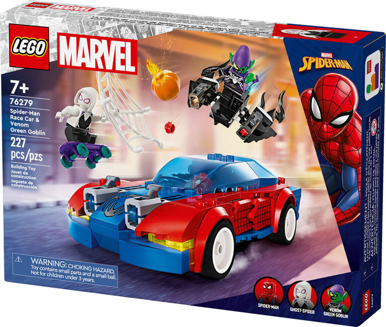 LEGO Marvel La voiture de course de Spider-Man et le Bouffon vert venomisé 76279