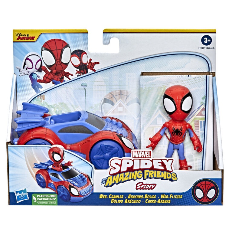 Spidey and His Amazing Friends Spidey Action Figure And Web-Crawler Vehicle