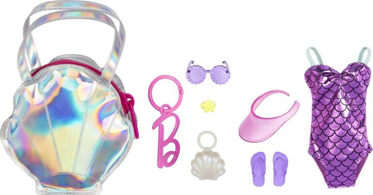 Barbie Clothes, Deluxe Bag with Swimsuit and Themed Accessories