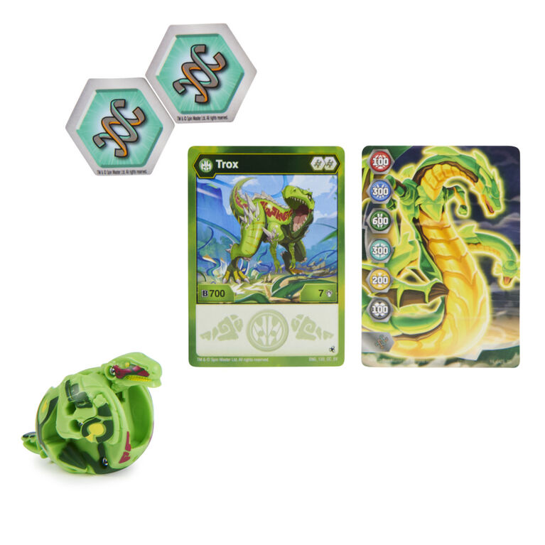 Bakugan Evolutions, Trox, 2-inch Tall Collectible Action Figure and Trading Card