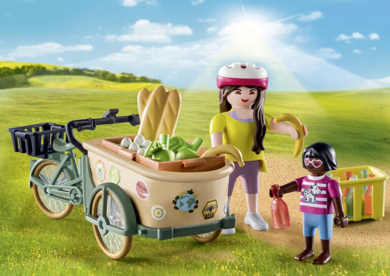 Playmobil - Cycliste avec vélo et remorque avant
