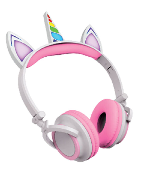 Casque d'écoute filaire de licorne Art+ Sound avec éclairage LED