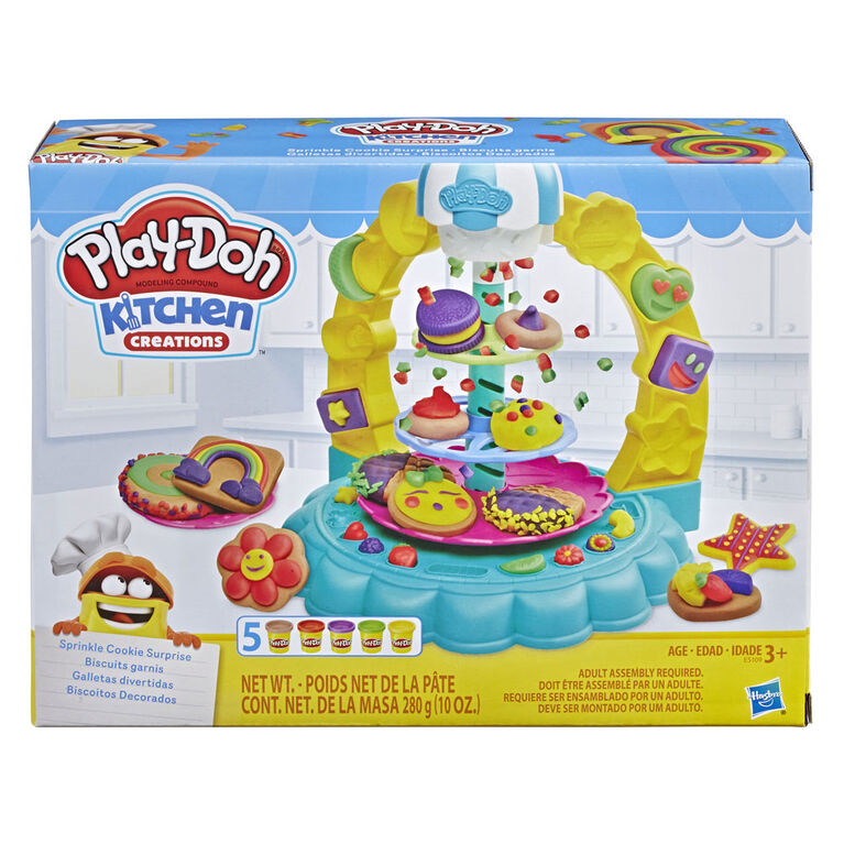 Kitchen Creations de Play-Doh, ensemble de jouets de cuisine Biscuits garnis, avec 5 couleurs Play-Doh atoxiques