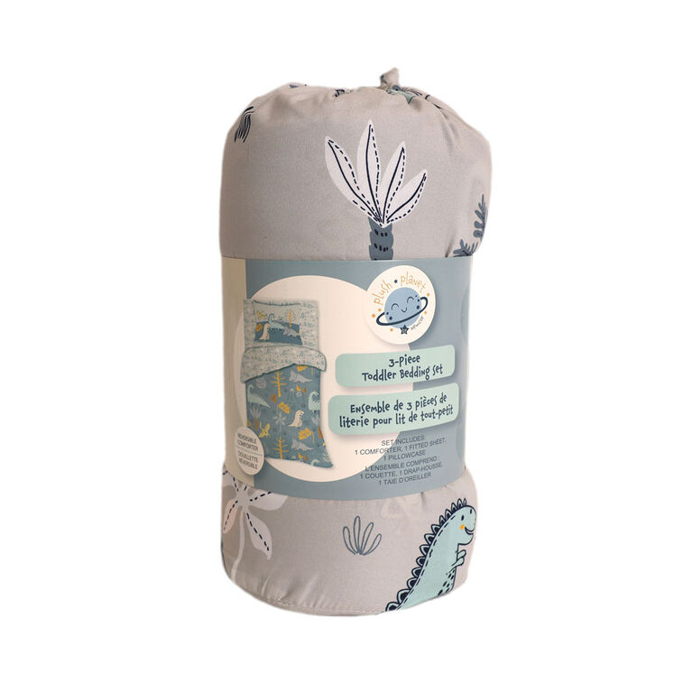 3-Piece Toddler Set - Grey Dino
