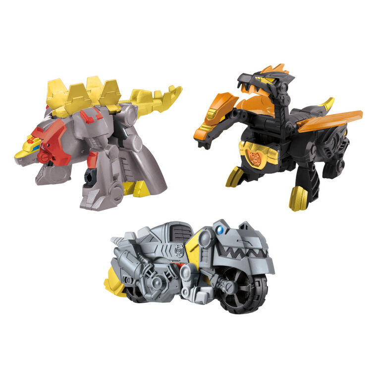Transformers Dinobot Adventures Dinobot Squad Grimlock, Dinobot Snarl, and Predaking