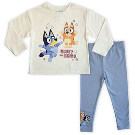 Bluey 2 Piece Top & Legging - Off White/Blue