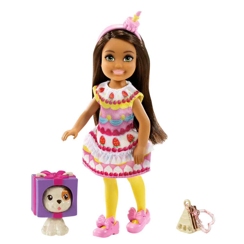 Poupee Chelsea Deguisee 15 cm Brune en Costume d Anniversaire avec Animal et Accessoires Toys R Us Canada