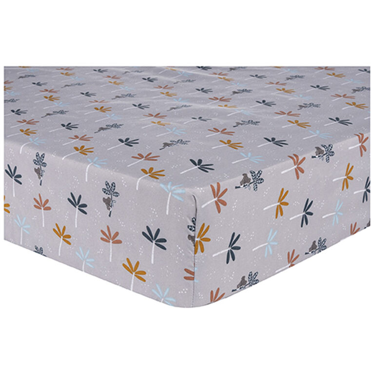 Ensemble de 2 draps-housses en microfibre pour lit de bébé Sammy & Lou - Palmiers Koala