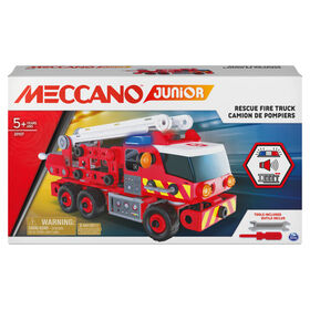 Meccano Junior, Rescue Fire Truck with Lights and Sounds STEAM Building Kit