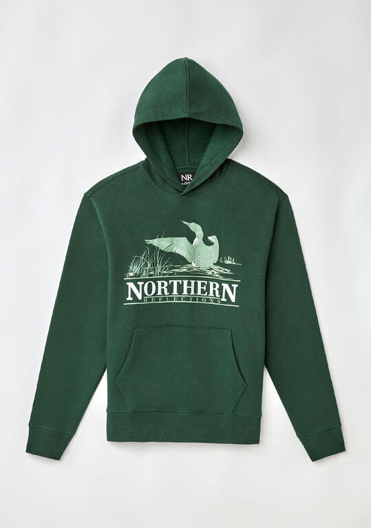 Waving Loon chandail à capuchon Northern Reflections Adulte Vert