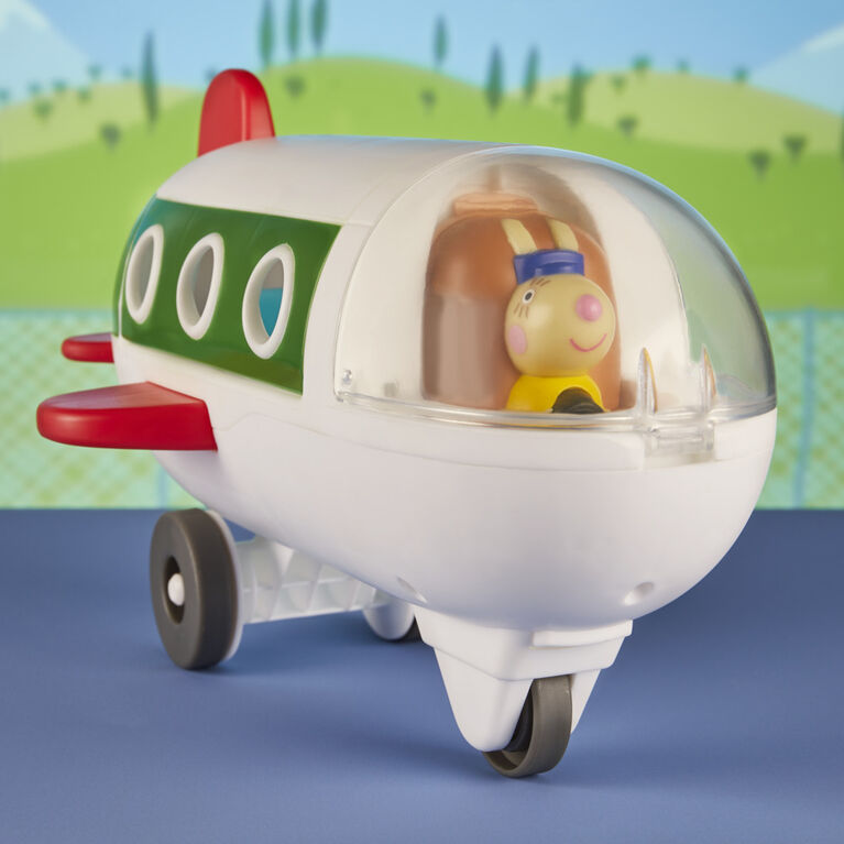 Peppa Pig Peppa's Adventures, En avion Peppa, jouet préscolaire avec roues qui roulent vraiment, 1 figurine et 1 accessoire