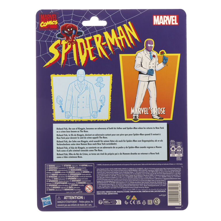 Hasbro Marvel Legends Series, Marvel's Rose, figurine de collection Spider-Man Legends de 15 cm avec 5 accessoires