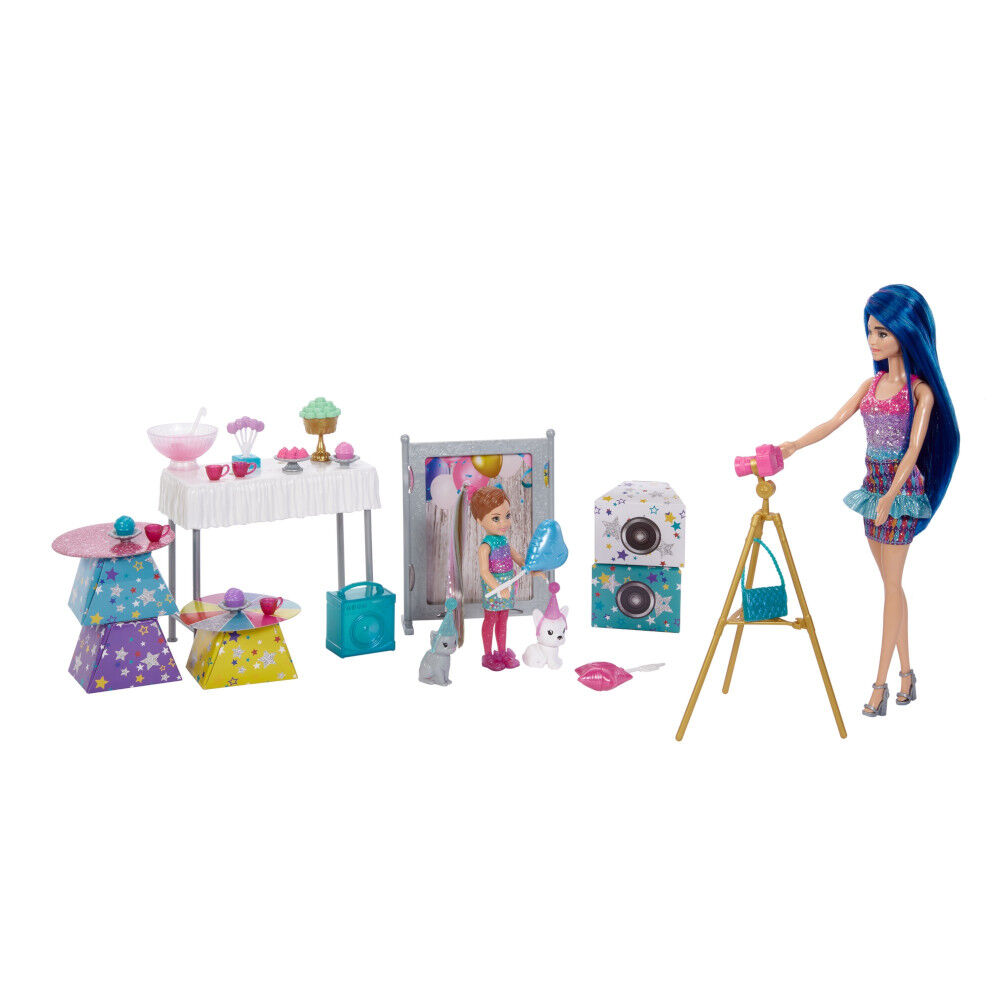 Dance Party-Themed Set & More 1 Chelsea Doll Barbie Color Reveal Surprise Party 6 Color-Change Activations 2 Pets Gift for Kids 3 & Up Set with 50+ Surprises: 1 Barbie Doll 