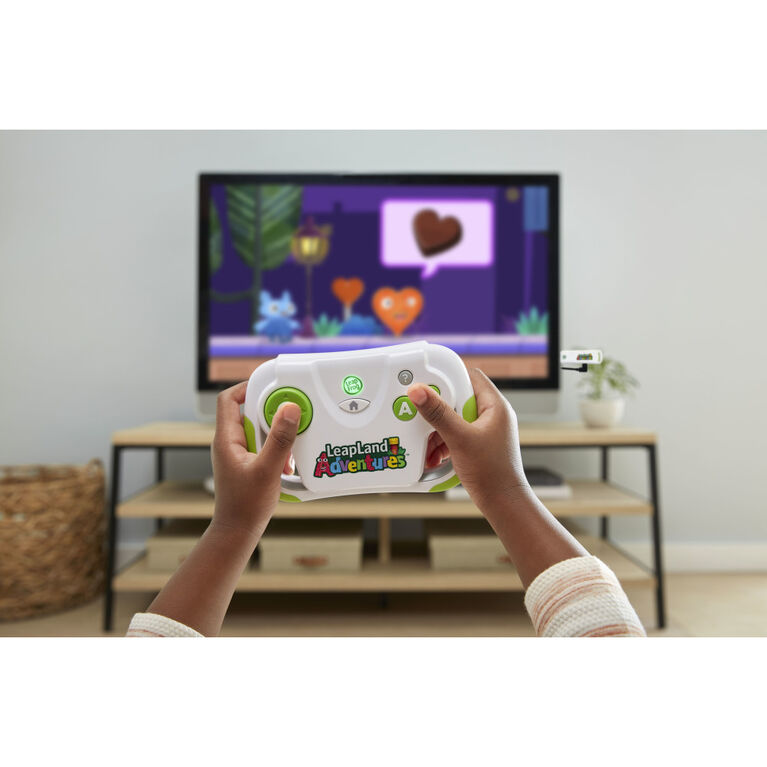 LeapFrog LeapLand Adventures Learning TV Video Game- French Edition, Wireless Controller with Plug-and Play HDMI game stick