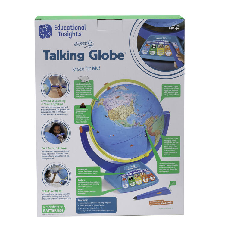 GeoSafari Jr d'Educational Insights Globe terrestre parlant version anglaise - Édition anglaise