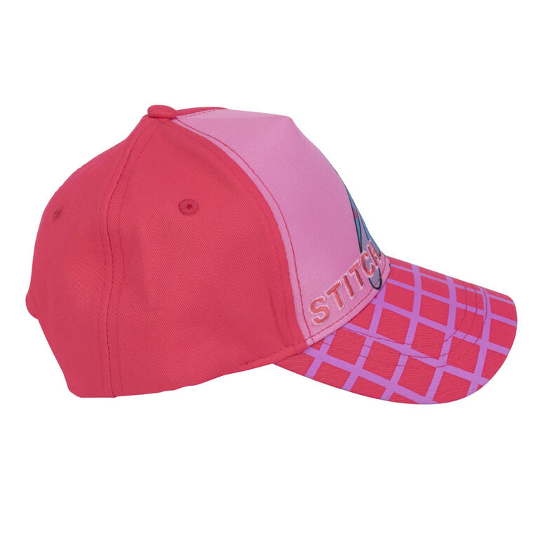 Disney Stitch Smooch Kids Baseball Cap With Plaid Brim Pink