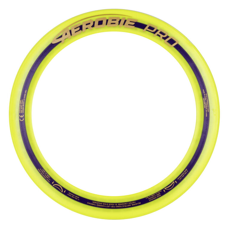 Aerobie Pro Ring Outdoor Flying Disc, 14 inches, Yellow