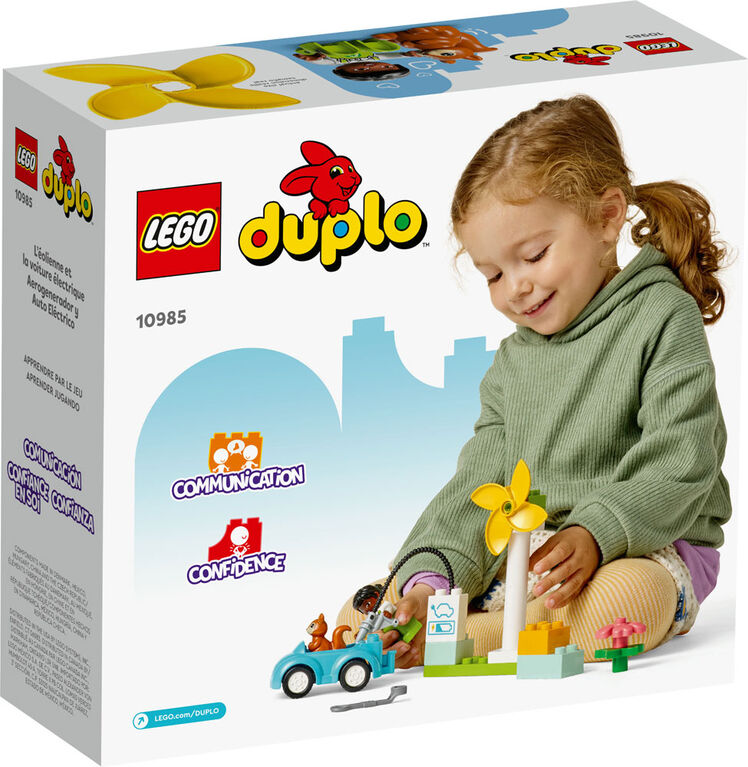 LEGO DUPLO Town L'éolienne et la voiture électrique 10985 Ensemble de jeu de construction (16 pièces)