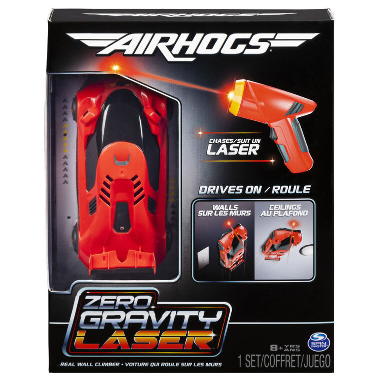 Air Hogs, Zero Gravity Laser, Voiture de course qui roule sur les murs à guidage laser, rouge.