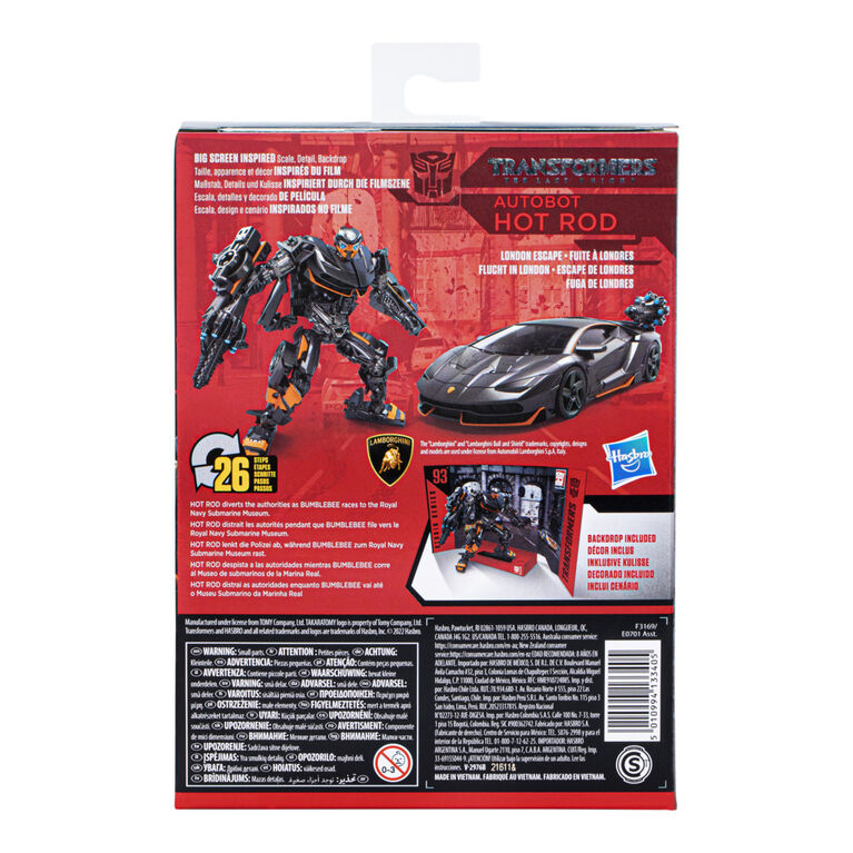 Transformers Studio Series 93, figurine Autobot Hot Rod classe Deluxe de 11 cm du film Transformers : Le dernier chevalier