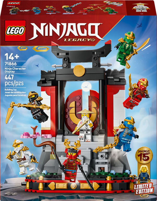 LEGO NINJAGO Le Socle d'Exposition de Personnages Ninjas - 15e Anniversaire, 8 Socles d'Exposition de Figurines 71866