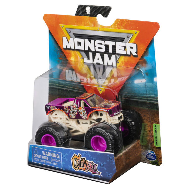 Monster Jam, Official Calavera Monster Truck, Die-Cast Vehicle, Bone Yard Trucks Series, 1:64 Scale