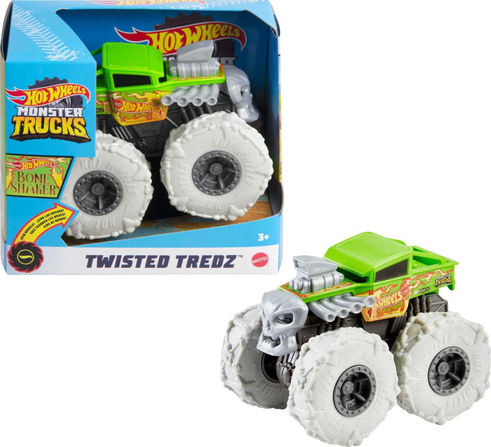 Hot Wheels Monster Trucks Twisted Tredz Creature Themed 1 43 Scale Bone Shaker Toys R Us Canada