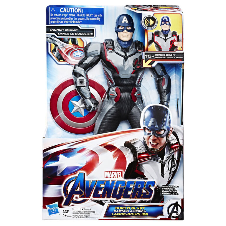 Marvel Avengers : Phase finale - Figurine Captain America Lance-bouclier de 33 cm. - Édition française