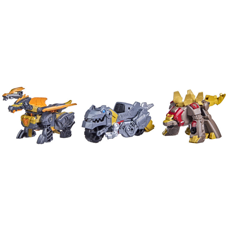 Transformers Dinobot Adventures Dinobot Squad Grimlock, Dinobot Snarl, and Predaking