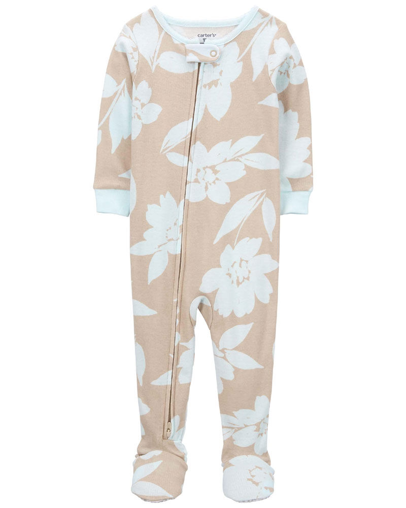 Carter's Floral Print Sleep and Play Pajamas Taupe 5T