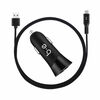 Blu Element Dual USB Car Charger 3.4A w/USB-C Cable Black