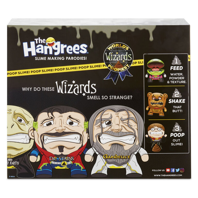 The Hangrees World's Poopiest Wizards Collectible Parody Figures 3-Pack with Slime