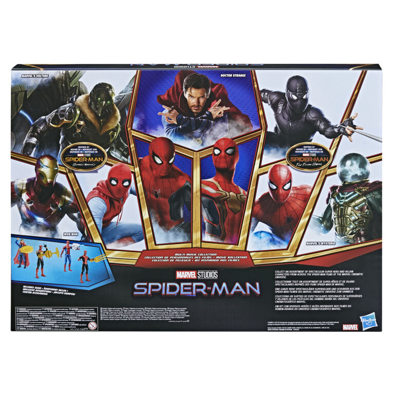 Marvel Spider-Man, Collection de personnages des films, figurines de 15 cm, 9 héros et vilains, 6 accessoires - Notre exclusivité