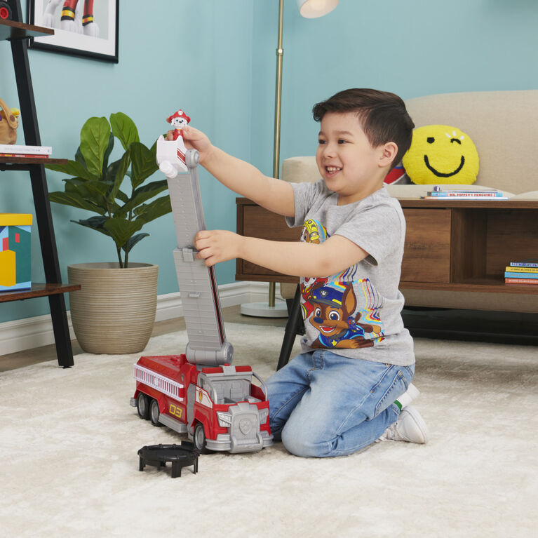 PAW Patrol, Marshall's Transforming Movie City Fire Truck with Extending Ladder, Lights, Sounds and Action Figure