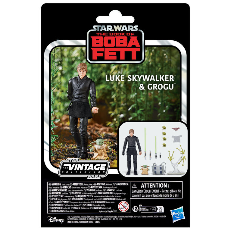 Star Wars The Vintage Collection, Luke Skywalker & Grogu, pack de 2 figurines de collection de 9,5 cm, Le livre de Boba Fett - Notre exclusivité