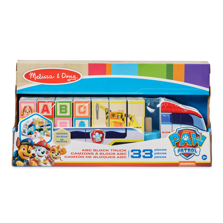 Paw Patrol Camions à blocs ABC en bois