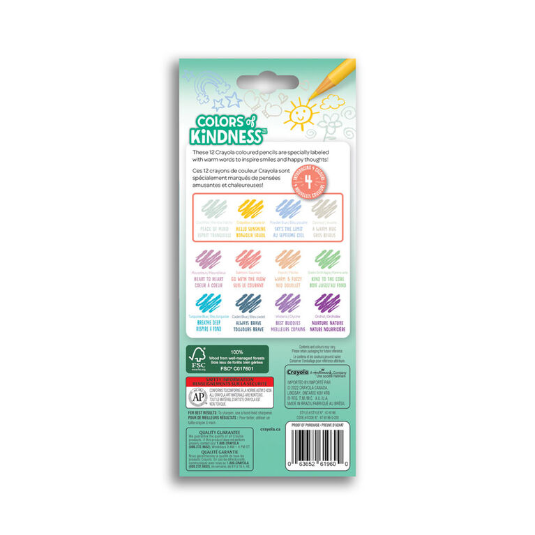Crayola Colors of Kindness Coloured Pencils, 12 Count