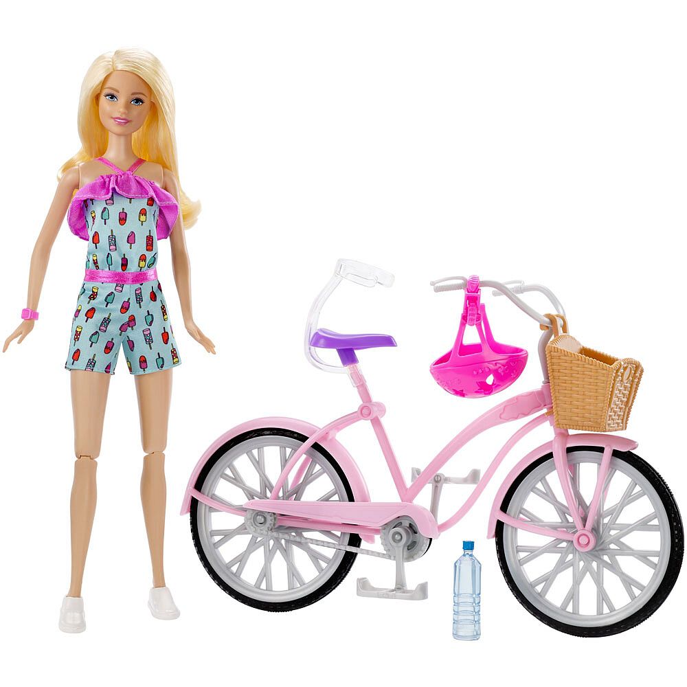 barbie doll bike set