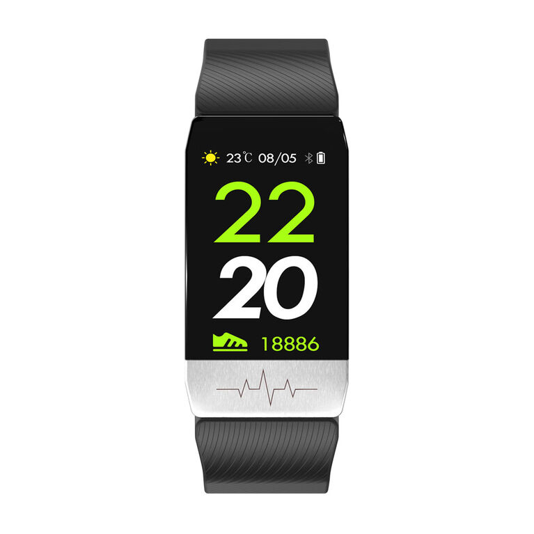 iTIME ELITE Health and Fitness Body Temperature Smartwatch with Heart Rate Monitor Black