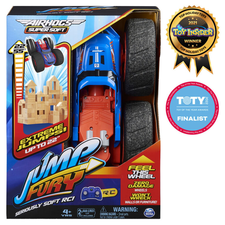 Air Hogs Super Soft, Jump Fury avec roues zéro dégâts, voiture radiocommandée pour sauts extrêmes, échelle 1:15