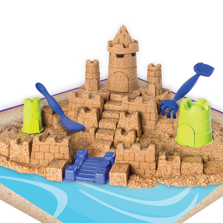 Kinetic Sand - Beach Sand Kingdom Playset with 3lbs of Beach Sand