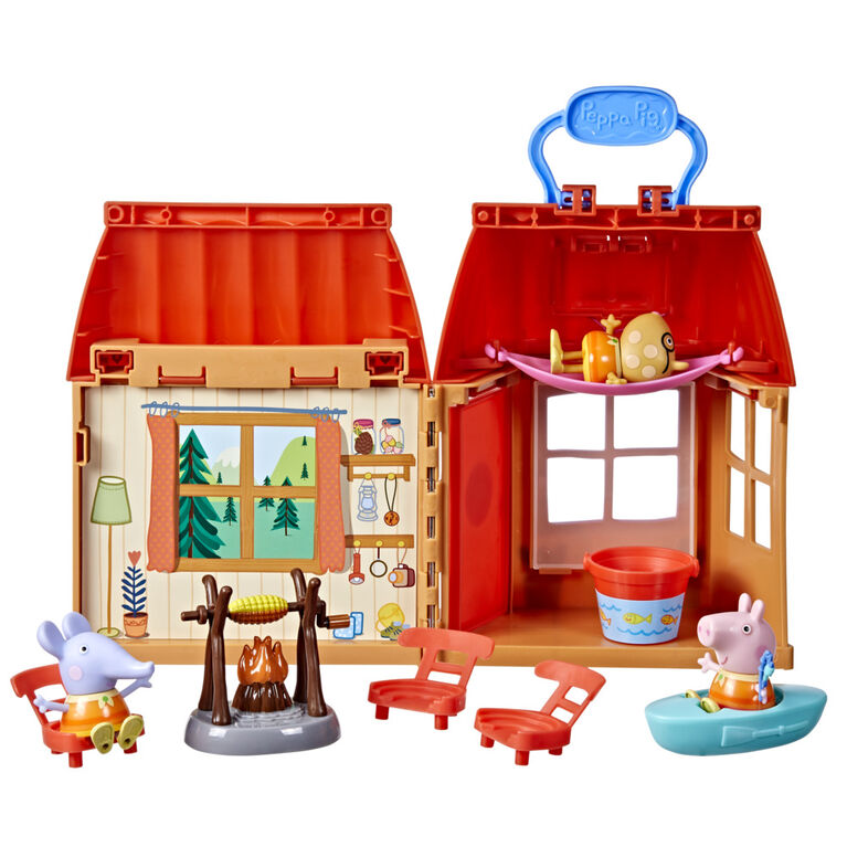 Peppa's Woodland Club La cabane forestière, inclut 1 cabane, 3 figurines de 7,5 cm et 6 accessoires - Notre exclusivité