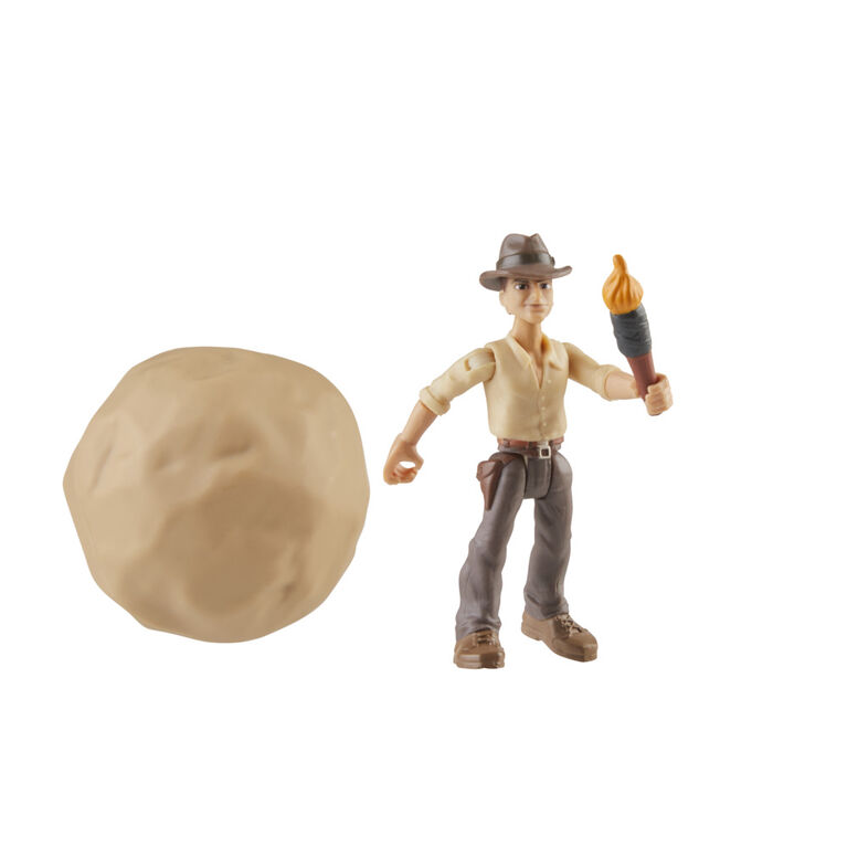 Indiana Jones Worlds of Adventure Indiana Jones with Adventure Backpack 2.5 Inch Action Figure, Indiana Jones Toys