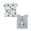 Bluey 2 Pack Fashion Tees Grey Heather / White