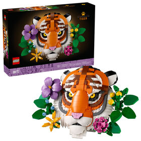 LEGO Art La Collection de la Faune - Le Tigre, Cadeau de Pendaison de Crémaillère pour une Nouvelle Maison, Idée de Décoration Florale 31217