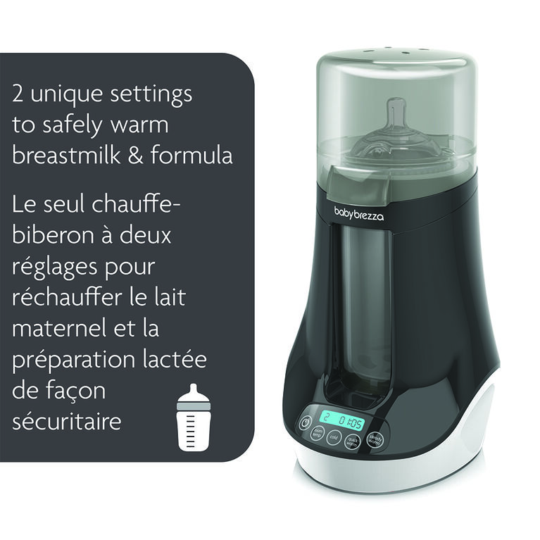 Baby Brezza - Chauffe-biberon pour lait maternel et preparation lactee - Noir et blanc