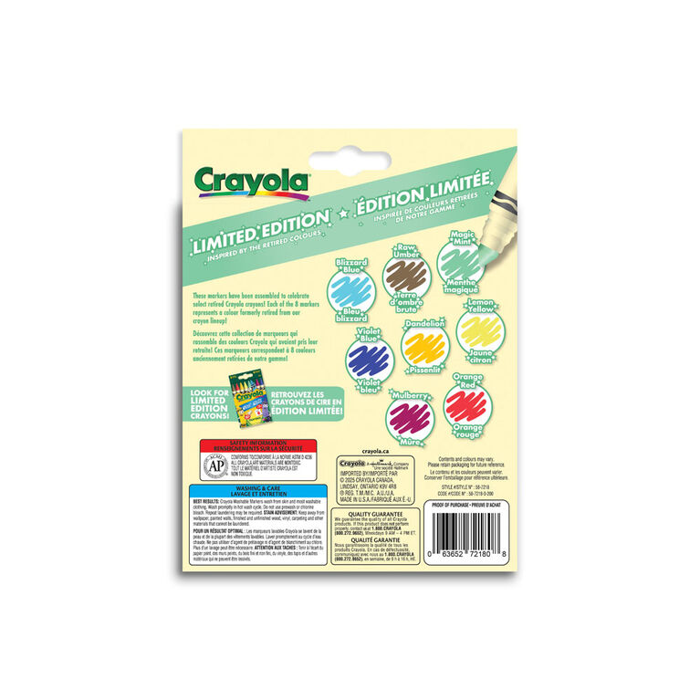 Crayola Limited Edition Broad Line Markers, 8 Count