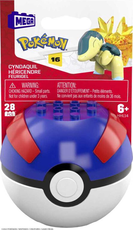 MEGA Pokemon Cyndaquil building set with 28 pieces and Poke Ball